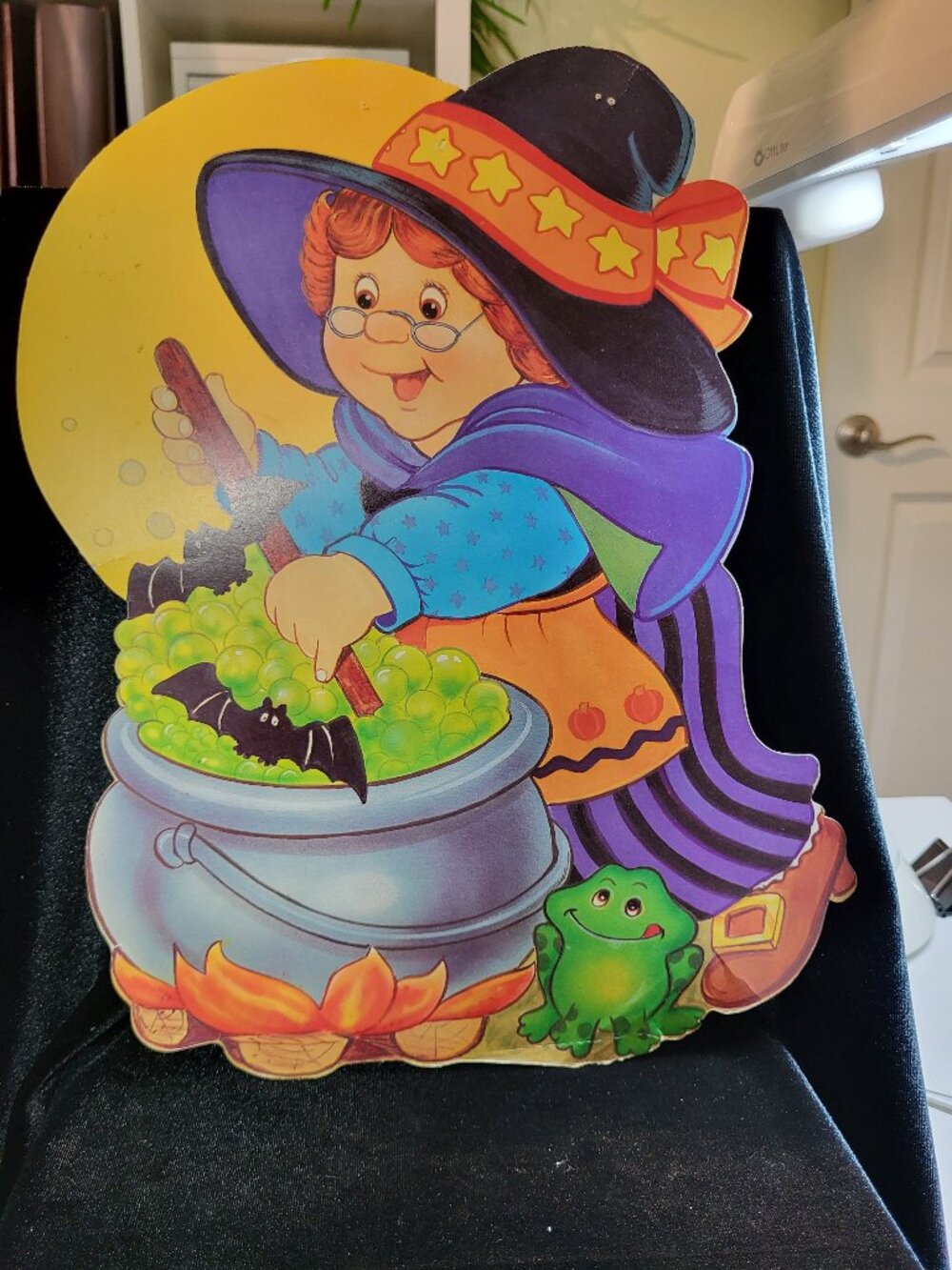 Vintage Eureka USA Made Halloween Die Cut Decorations Witch And Scarecrow.